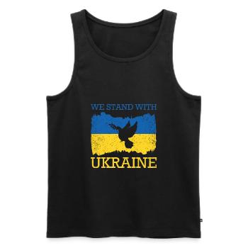 Ukraine Flagge Vogel Frieden Ukrainer Ukrainisch - Männer Premium Bio Tank Top - Schwarz - Vorne - Michal (187cm)