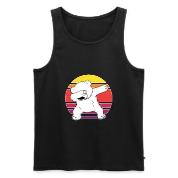 dab dabbing polar bear cool bear climate polar bear art - Men's Premium Organic Tank Top - black - Front - AI Model Male 178 light (178cm)