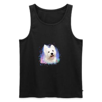 West Highland White Terrier,terrier,dog,graffiti - Men's Premium Organic Tank Top - black - Front - Michal (187cm)