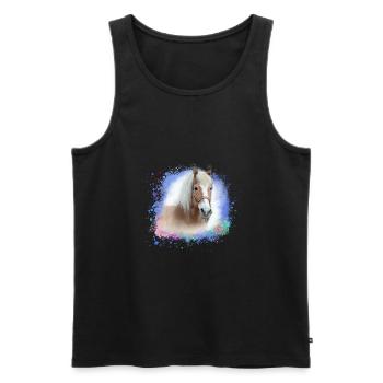 haflinger,horse,graffiti, painting, horse's head,colorful - Men's Premium Organic Tank Top - black - Front - Michal (187cm)