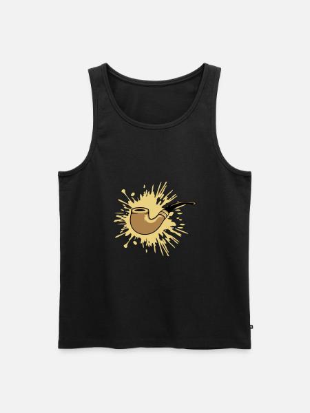 Klecks Tabakpfeife Raucher - Männer Premium Bio Tank Top - Schwarz