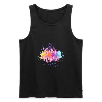 girls night,sterne,rosa,pink,girly,bunt,aquarell - Männer Premium Bio Tank Top - Schwarz - Vorne - AI Model Male 178 light (178cm)