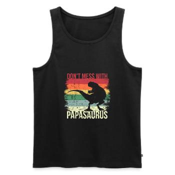 Papasaurus Rex - Débardeur bio Premium Homme - noir - Devant - AI Model Male 178 light (178cm)