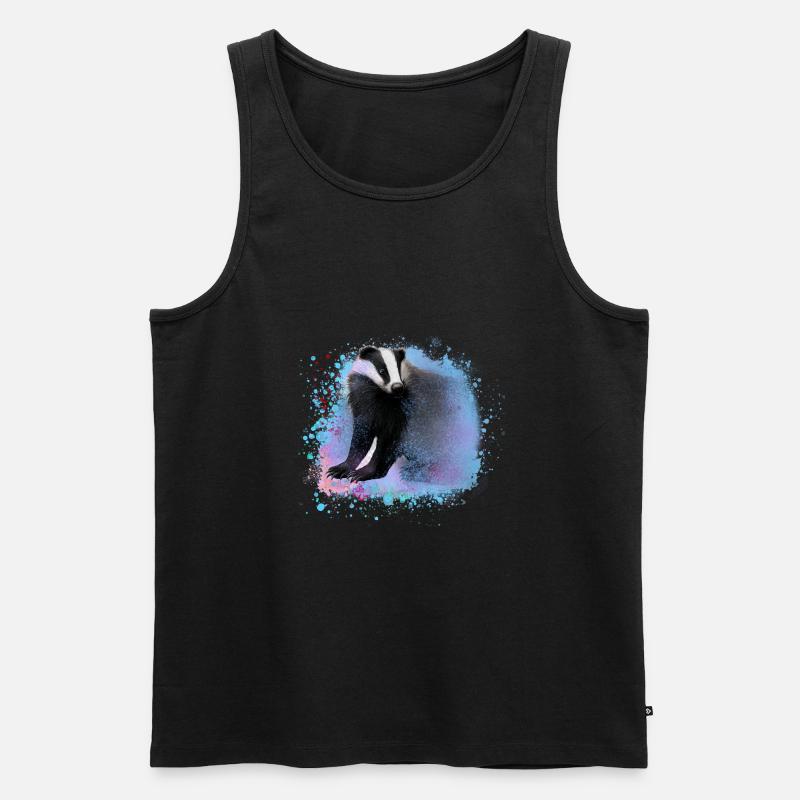 dachs,stinkstier,graffiti,malerei,bunt,blau - Männer Premium Bio Tank Top - Schwarz