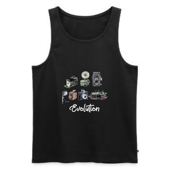 Photography Camera Evolution Photographer - Men's Premium Organic Tank Top - black - Front - AI Model Male 178 light (178cm)