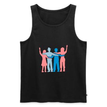 Friends Silhouette Team - Men's Premium Organic Tank Top - black - Front - Michal (187cm)