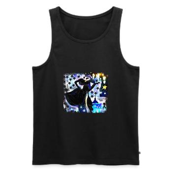 La Reine de la Nuit danse sous les étoiles - Débardeur bio Premium Homme - noir - Devant - Michal (187cm)