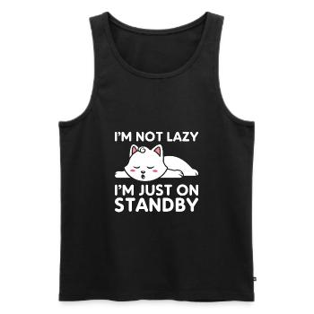 I'm not lazy, I'm just on standby - Men's Premium Organic Tank Top - black - Front - AI Model Male 178 light (178cm)