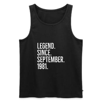 Legend Since September 1981 - Men's Premium Organic Tank Top - black - Front - Michal (187cm)