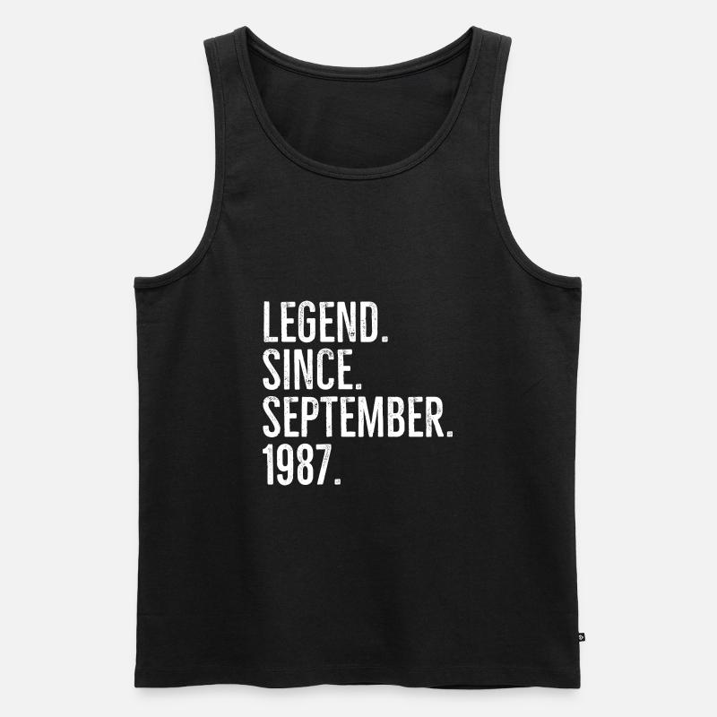 Legende seit September 1987 - Männer Premium Bio Tank Top - Schwarz