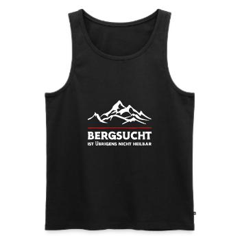 Bergsucht ist übrigens nicht heilb. Wandern Design - Männer Premium Bio Tank Top - Schwarz - Vorne - Michal (187cm)
