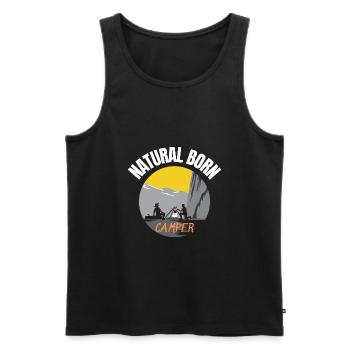 Natural born camper - Men's Premium Organic Tank Top - black - Front - AI Model Male 178 light (178cm)
