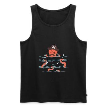 pirates octopus - Men's Premium Organic Tank Top - black - Front - AI Model Male 178 light (178cm)