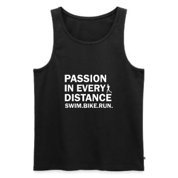 Triathlon Natation Vélo Run Marathon - Débardeur bio Premium Homme - noir - Devant - Michal (187cm)