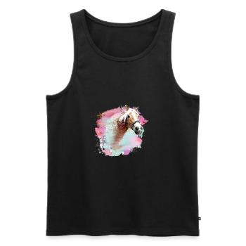 cheval, haflinger, graffiti, peinture, chevaux, coloré - Débardeur bio Premium Homme - noir - Devant - Michal (187cm)