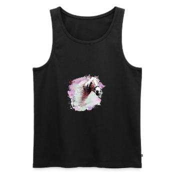 pferd,haflinger, graffiti, aquarell, pferde,bunt - Männer Premium Bio Tank Top - Schwarz - Vorne - Michal (187cm)