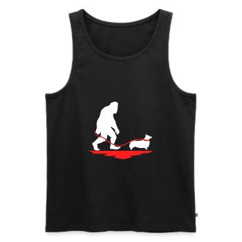 Bigfoot Dog Walk Corgi - Männer Premium Bio Tank Top - Schwarz - Vorne - Michal (187cm)