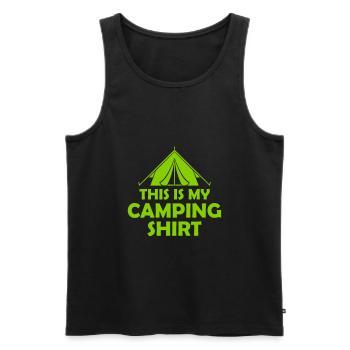 Chemise de tente de camping Wilderness - Débardeur bio Premium Homme - noir - Devant - Michal (187cm)