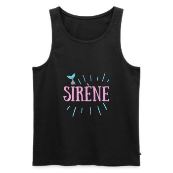 sirène petit logo - Débardeur bio Premium Homme - noir - Devant - Michal (187cm)