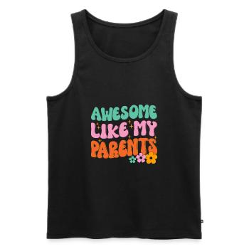 Great as my parents - Men's Premium Organic Tank Top - black - Front - Michal (187cm)