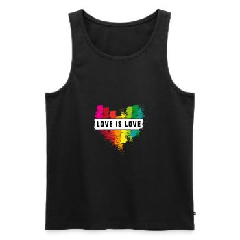 love is love,love,Herz,graffiti,regenbogen,LGBT - Männer Premium Bio Tank Top - Schwarz - Vorne - Michal (187cm)