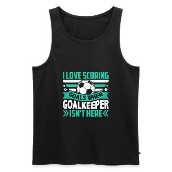 J’aime marquer des buts Drôle de football - Débardeur bio Premium Homme - noir - Devant - AI Model Male 178 light (178cm)