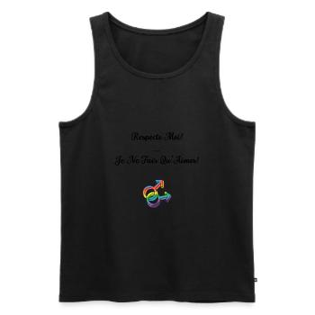 Je ne fais qu'aimer (Hommes) - Débardeur bio Premium Homme - noir - Devant - Michal (187cm)