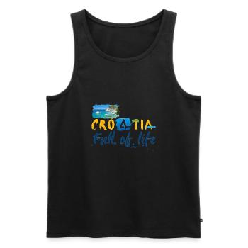 Kroatien Kroatisch Hrvatska Kroaten Kroaten Kroaten - Männer Premium Bio Tank Top - Schwarz - Vorne - AI Model Male 178 light (178cm)