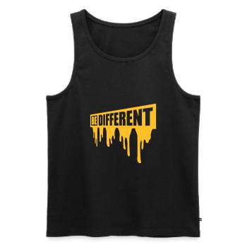 Be different Logo Design - Men's Premium Organic Tank Top - black - Front - Michal (187cm)