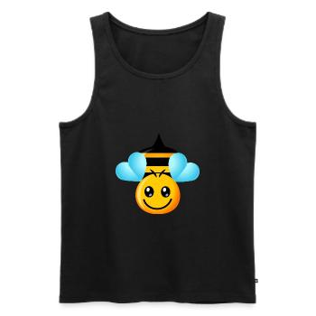 Happy Bee - Men's Premium Organic Tank Top - black - Front - AI Model Male 178 light (178cm)