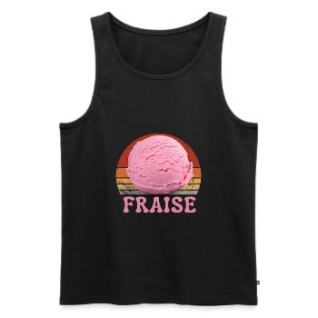 Glace à la fraise Vintage Sunset - Débardeur bio Premium Homme - noir - Devant - AI Model Male 178 light (178cm)