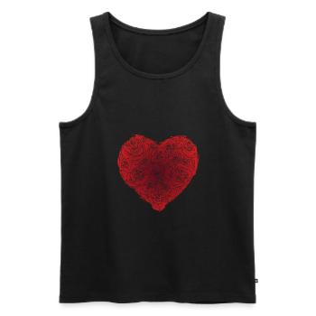 Floral heart - red - Débardeur bio Premium Homme - noir - Devant - Michal (187cm)