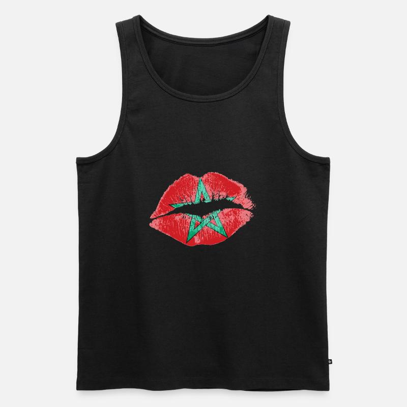 Kuss (Marokko / Morocco) - Männer Premium Bio Tank Top - Schwarz