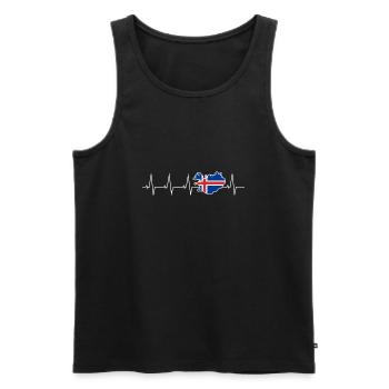 Ich liebe Island - Herzschlag - Männer Premium Bio Tank Top - Schwarz - Vorne - Michal (187cm)