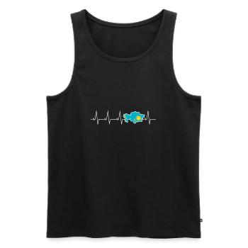 I love Kazakhstan - Kazakhstan - heartbeat - Men's Premium Organic Tank Top - black - Front - Michal (187cm)
