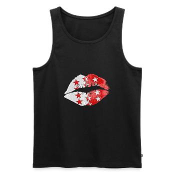 Kuss (Wallis) - Männer Premium Bio Tank Top - Schwarz - Vorne - AI Model Male 178 light (178cm)