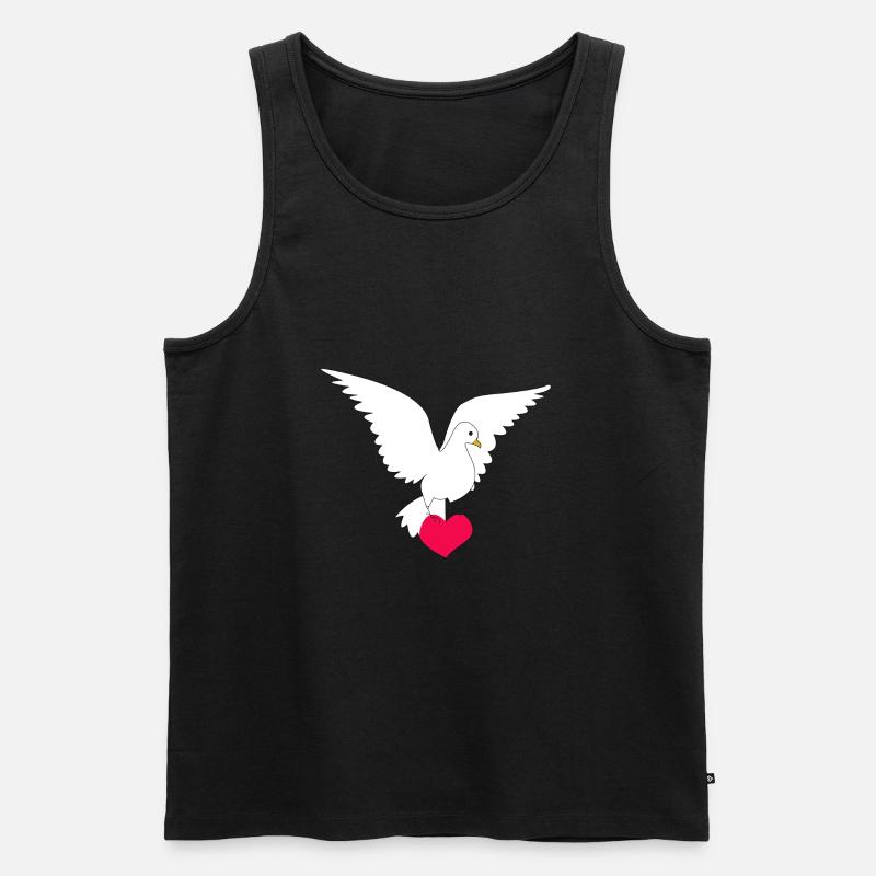 Friedenstaube - Männer Premium Bio Tank Top - Schwarz