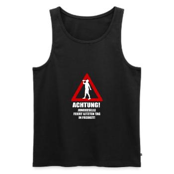 Junggesellenabschied t shirt Ausgefallene JGA - Männer Premium Bio Tank Top - Schwarz - Vorne - AI Model Male 178 light (178cm)