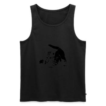 Chaton - chaton mignon en noir et blanc - pièces de théâtre - Débardeur bio Premium Homme - noir - Devant - Michal (187cm)