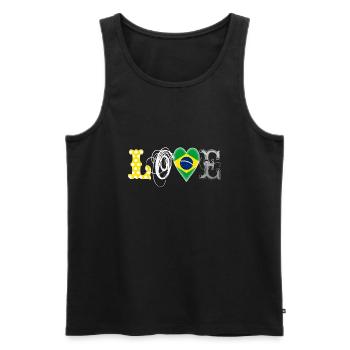 Love Brazil White - Men's Premium Organic Tank Top - black - Front - AI Model Male 178 light (178cm)