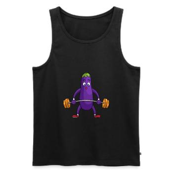 Aubergine Gemüse Gesund Geschenk Gewichte heben - Männer Premium Bio Tank Top - Schwarz - Vorne - AI Model Male 178 light (178cm)