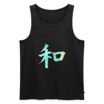 Kanji - Harmony - Männer Premium Bio Tank Top - Schwarz - Vorne - AI Model Male 178 light (178cm)