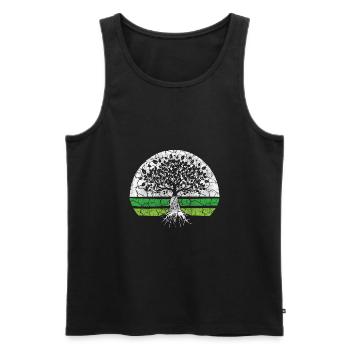 Green tree Co2 Climate Environment Energy transition Eco organic - Men's Premium Organic Tank Top - black - Front - AI Model Male 178 light (178cm)