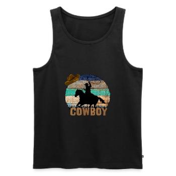 Cow-boy - Débardeur bio Premium Homme - noir - Devant - Michal (187cm)
