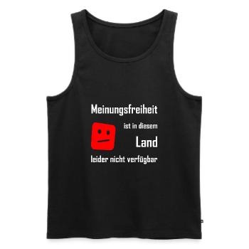 Meinungsfreiheit nicht verfügbar - Männer Premium Bio Tank Top - Schwarz - Vorne - Michal (187cm)