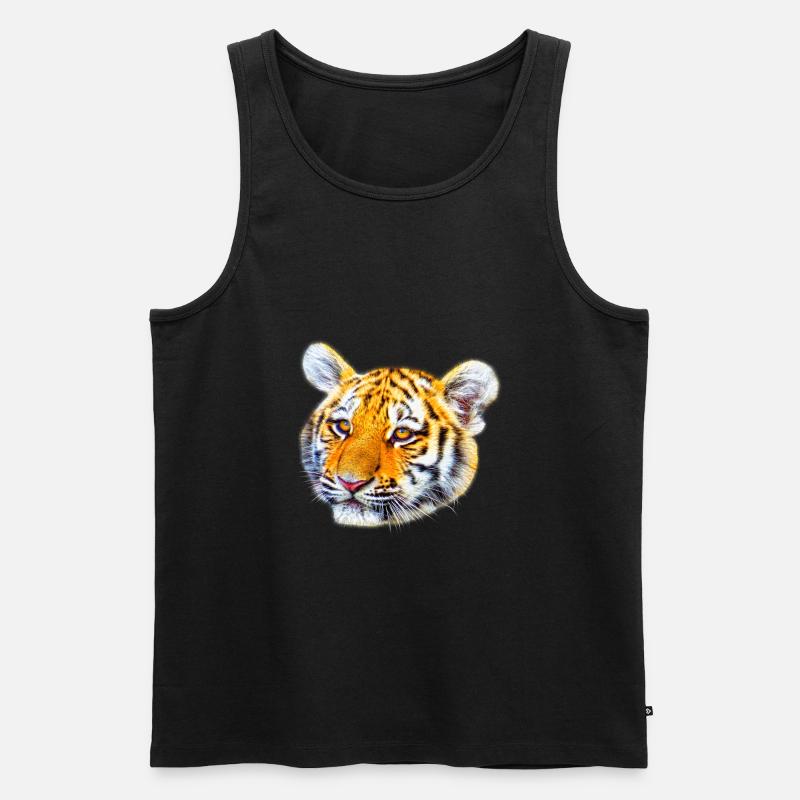 Tiger großkatze tier - Männer Premium Bio Tank Top - Schwarz