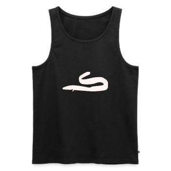 Aal weiss - Männer Premium Bio Tank Top - Schwarz - Vorne - AI Model Male 178 light (178cm)