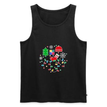 Merry Christmas - Men's Premium Organic Tank Top - black - Front - AI Model Male 178 light (178cm)