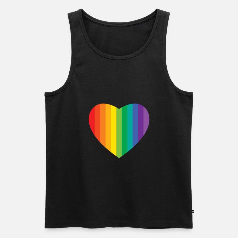 Herz - Männer Premium Bio Tank Top - Schwarz