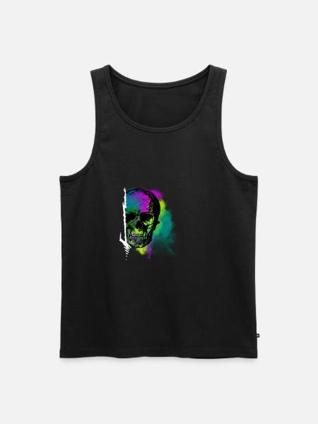 Colour Skull - Männer Premium Bio Tank Top - Schwarz